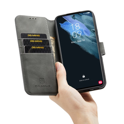 For Samsung Galaxy S22+ DG.MING Retro Oil Side Horizontal Flip Leather Case with Holder & Card Slots & Wallet(Grey) - Galaxy S22+ 5G Cases by DG.MING | Online Shopping UK | buy2fix