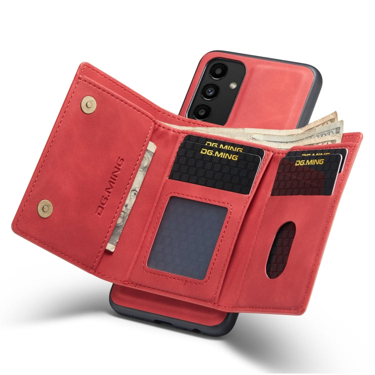 For Samsung Galaxy A13 4G DG.MING M1 Series 3-Fold Multi Card Wallet  Phone Case(Red) - Galaxy Phone Cases by DG.MING | Online Shopping UK | buy2fix