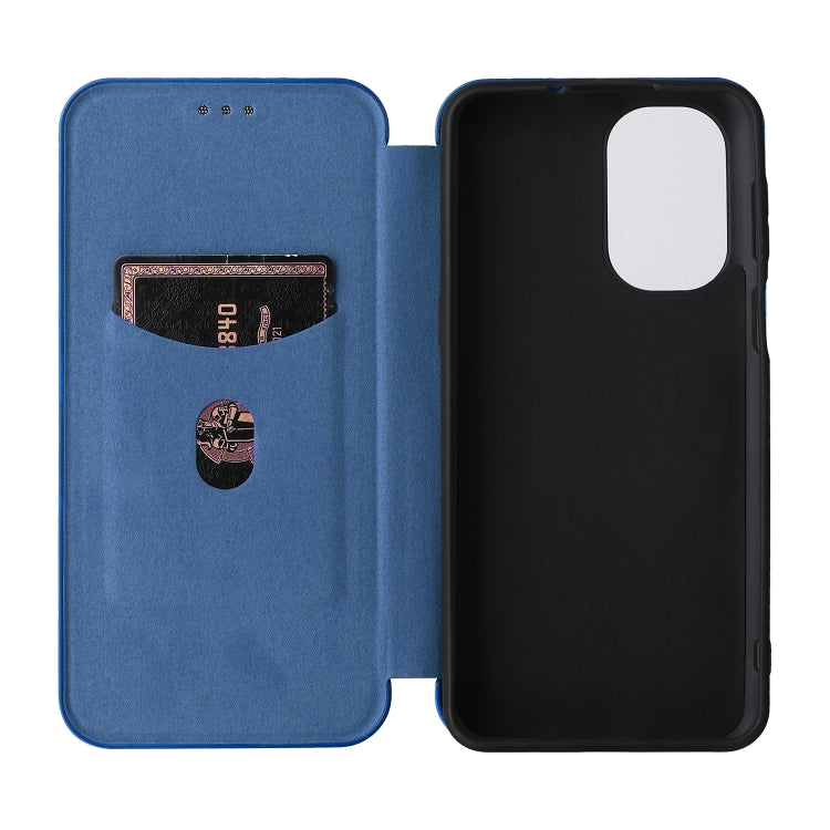 For Ulefone Note 13P Carbon Fiber Texture Horizontal Flip PU Phone Case(Blue) - Ulefone Cases by buy2fix | Online Shopping UK | buy2fix