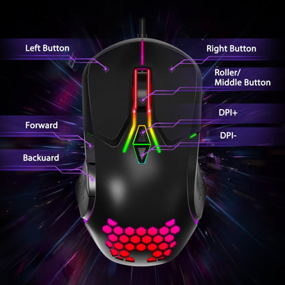 ONIKUMA CW902 RGB Lighting Wired Mouse(Black) - Wired Mice by ONIKUMA | Online Shopping UK | buy2fix