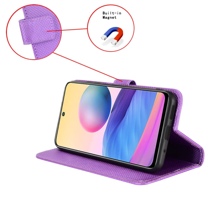 For Doogee S88 Pro / S88 Plus Diamond Texture Leather Phone Case(Purple) - Doogee Cases by buy2fix | Online Shopping UK | buy2fix