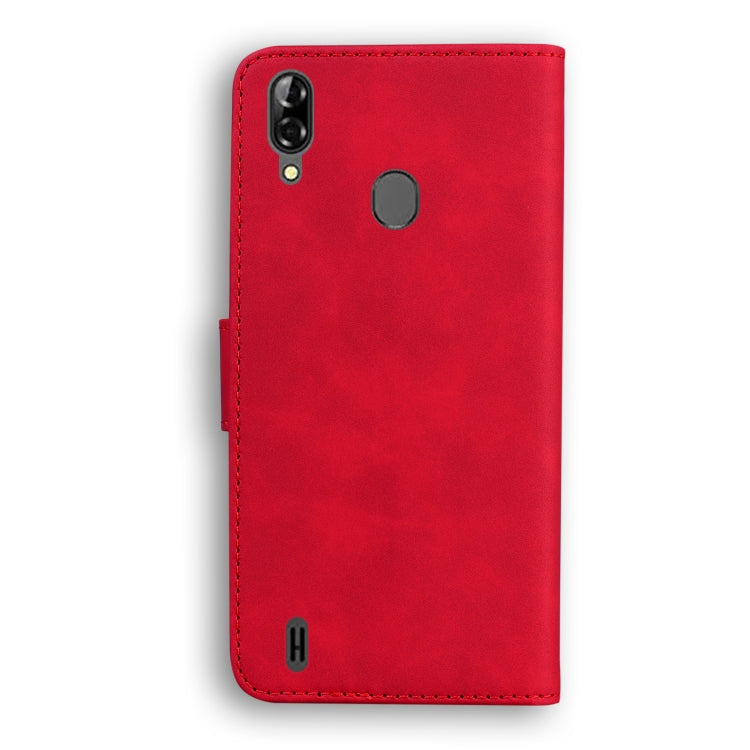 For Blackview A60 Pro Skin Feel Pure Color Flip Leather Phone Case(Red) - More Brand by buy2fix | Online Shopping UK | buy2fix