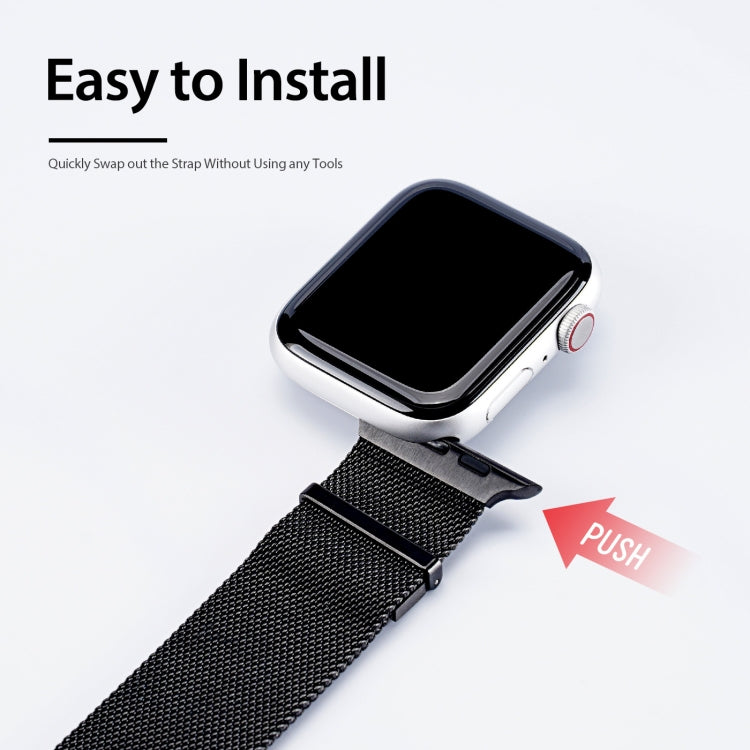 DUX DUCIS Milanese Watchband For Apple Watch Series 9&8&7 41mm / SE 3&SE 2&6&SE&5&4 40mm / 3&2&1 38mm(Black) - Watch Bands by DUX DUCIS | Online Shopping UK | buy2fix