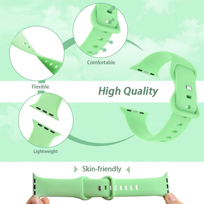 Butterfly Buckle Silicone Watch Band, Size: L For Apple Watch Ultra 49mm&Watch Ultra 2 49mm / Series 9&8&7 45mm / SE 3&SE 2&6&SE&5&4 44mm / 3&2&1 42mm(Cactus) - Watch Bands by buy2fix | Online Shopping UK | buy2fix