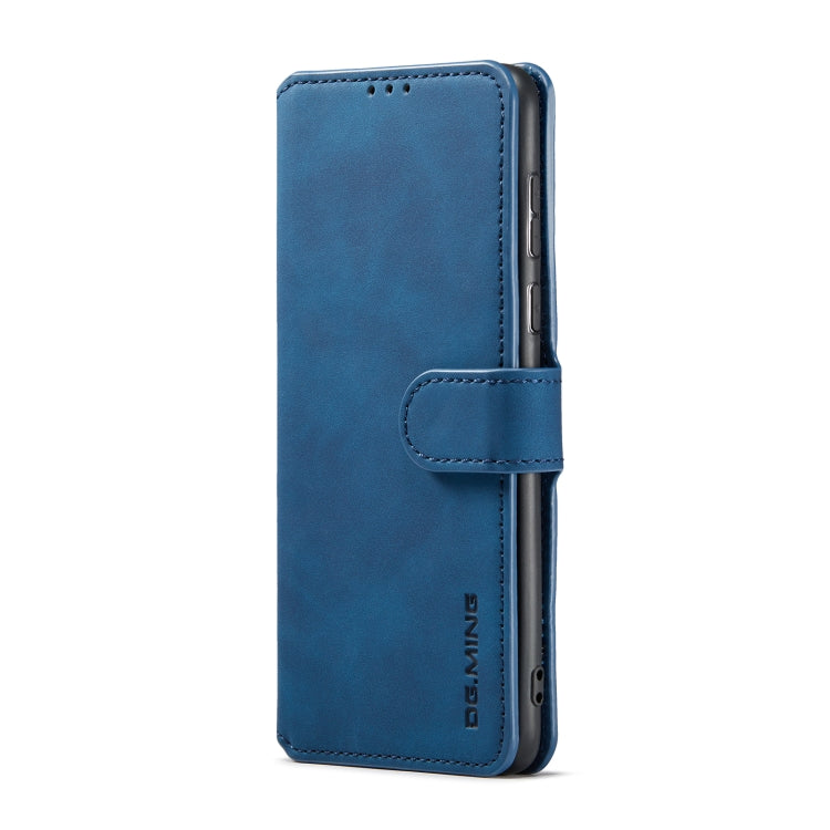 For Samsung Galaxy A73 5G DG.MING Retro Oil Edge Flip Leather Phone Case(Blue) - Galaxy Phone Cases by DG.MING | Online Shopping UK | buy2fix