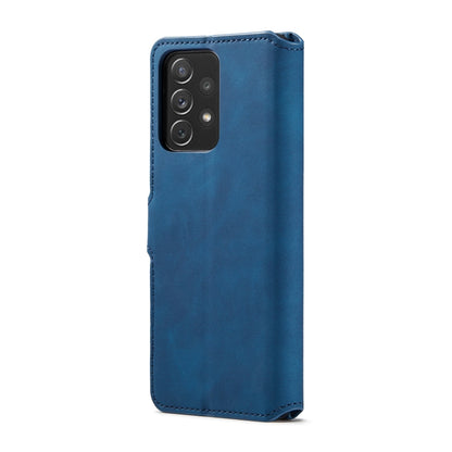 For Samsung Galaxy A73 5G DG.MING Retro Oil Edge Flip Leather Phone Case(Blue) - Galaxy Phone Cases by DG.MING | Online Shopping UK | buy2fix