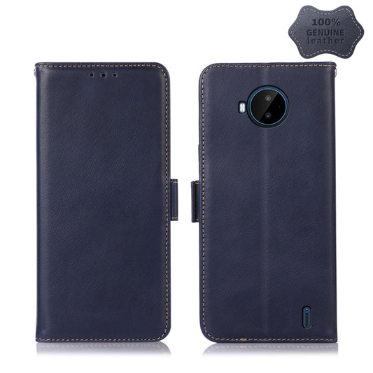 For Nokia C20 Plus Crazy Horse Top Layer Cowhide Leather Phone Case(Blue) - Nokia Cases by buy2fix | Online Shopping UK | buy2fix