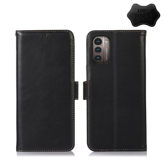 For Nokia G11 / G21 4G Crazy Horse Top Layer Cowhide Leather Phone Case(Black) - Nokia Cases by buy2fix | Online Shopping UK | buy2fix