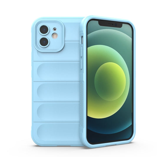 For iPhone 12 Magic Shield TPU + Flannel Phone Case(Light Blue) - iPhone 12 / 12 Pro Cases by buy2fix | Online Shopping UK | buy2fix