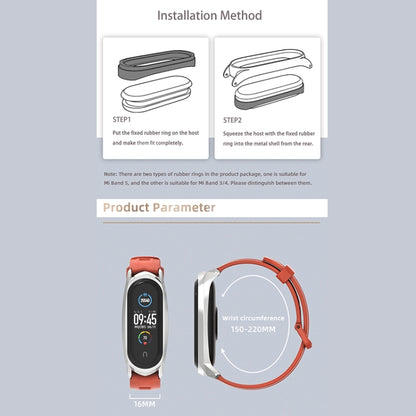 For Xiaomi Mi Band 6 / 5 / 4 / 3 Mijobs Flat Hole Silicone Watch Band, Style:CS Case(Wine Red+Rose Gold) - Watch Bands by MIJOBS | Online Shopping UK | buy2fix