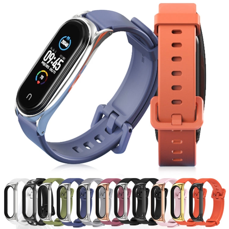 For Xiaomi Mi Band 3/4/5/6 Mijobs CS Silicone Waterproof Watch Band(Orange+Black) - Watch Bands by MIJOBS | Online Shopping UK | buy2fix