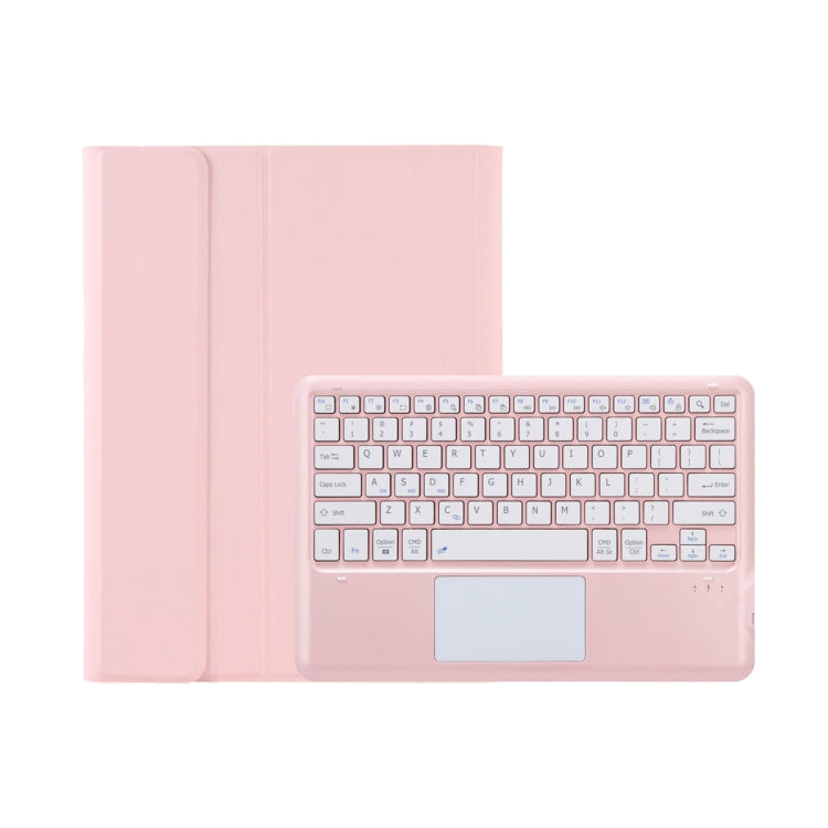 T12B-A Detachable Touch Pad Bluetooth Keyboard Leather Tablet Case For iPad Pro 12.9 inch 2021/2020/2018(Pink) - For iPad Pro by buy2fix | Online Shopping UK | buy2fix