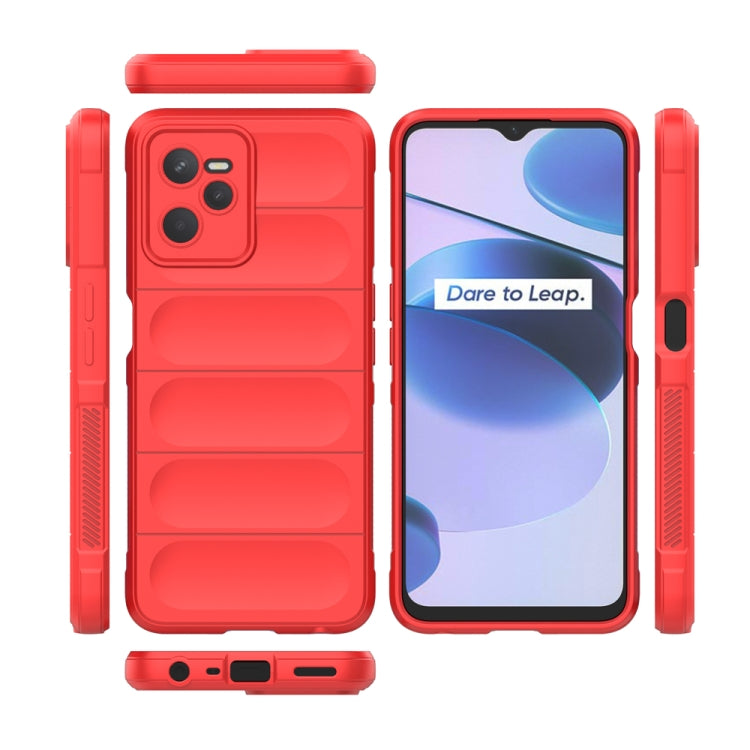 For OPPO Realme C35 Magic Shield TPU + Flannel Phone Case(Dark Grey) - Realme Cases by buy2fix | Online Shopping UK | buy2fix