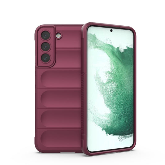 For Samsung Galaxy S22+ 5G Magic Shield TPU + Flannel Phone Case(Wine Red) - Galaxy S22+ 5G Cases by buy2fix | Online Shopping UK | buy2fix
