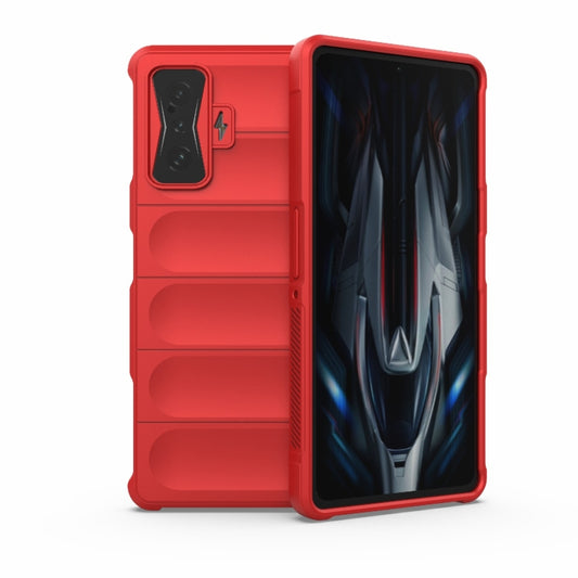 For Xiaomi Redmi K50 Gaming Magic Shield TPU + Flannel Phone Case(Red) - Xiaomi Cases by buy2fix | Online Shopping UK | buy2fix