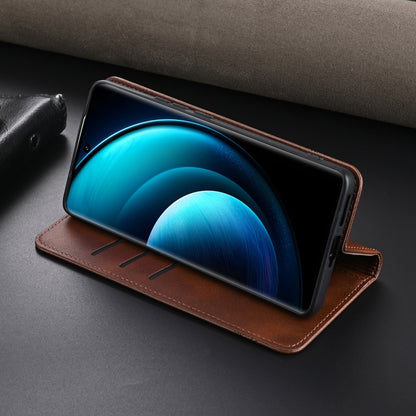 For vivo X100 AZNS Magnetic Calf Texture Leather Phone Case(Dark Brown) - X100 Cases by AZNS | Online Shopping UK | buy2fix