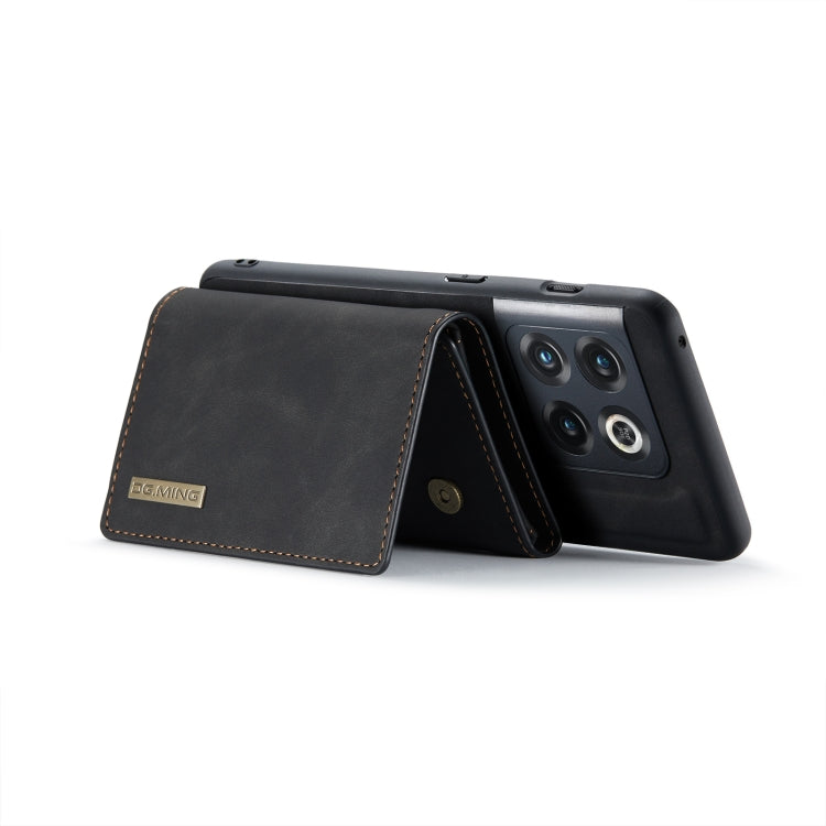 For OnePlus 10 Pro DG.MING M1 Series 3-Fold Multi Card Wallet + Magnetic Phone Case(Black) - OnePlus Cases by DG.MING | Online Shopping UK | buy2fix