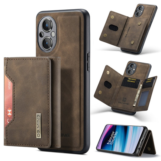 For OnePlus Nord N20 5G DG.MING M2 Series 3-Fold Multi Card Bag Phone Case(Coffee) - OnePlus Cases by DG.MING | Online Shopping UK | buy2fix