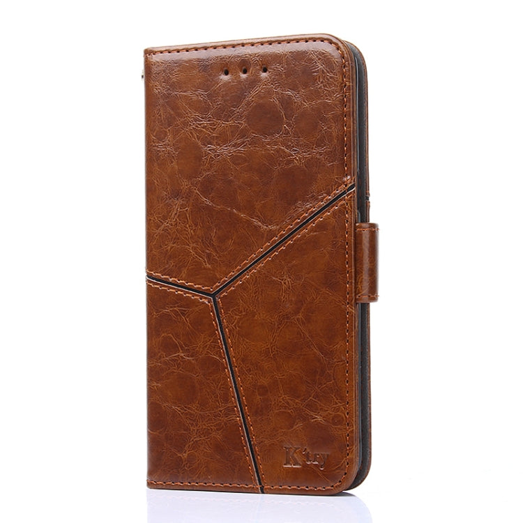 For Blackview A70 Geometric Stitching Horizontal Flip Leather Phone Case(Light Brown) - More Brand by buy2fix | Online Shopping UK | buy2fix