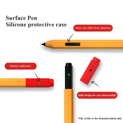 Contrasting Color Series Liquid Silicone Protective Case For MicroSoft Surface Pen(Orange) - Pencil Accessories by buy2fix | Online Shopping UK | buy2fix