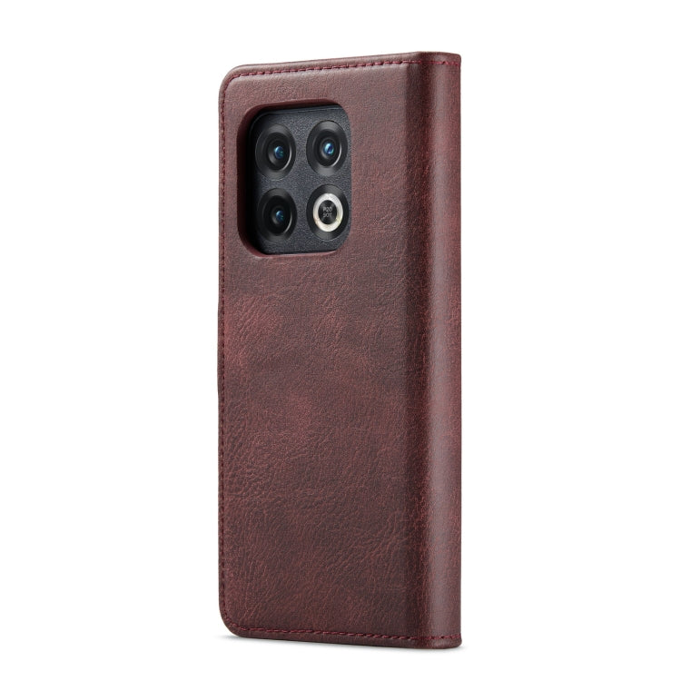 For OnePlus 10 Pro DG.MING Crazy Horse Texture Detachable Magnetic Leather Phone Case(Red) - OnePlus Cases by DG.MING | Online Shopping UK | buy2fix