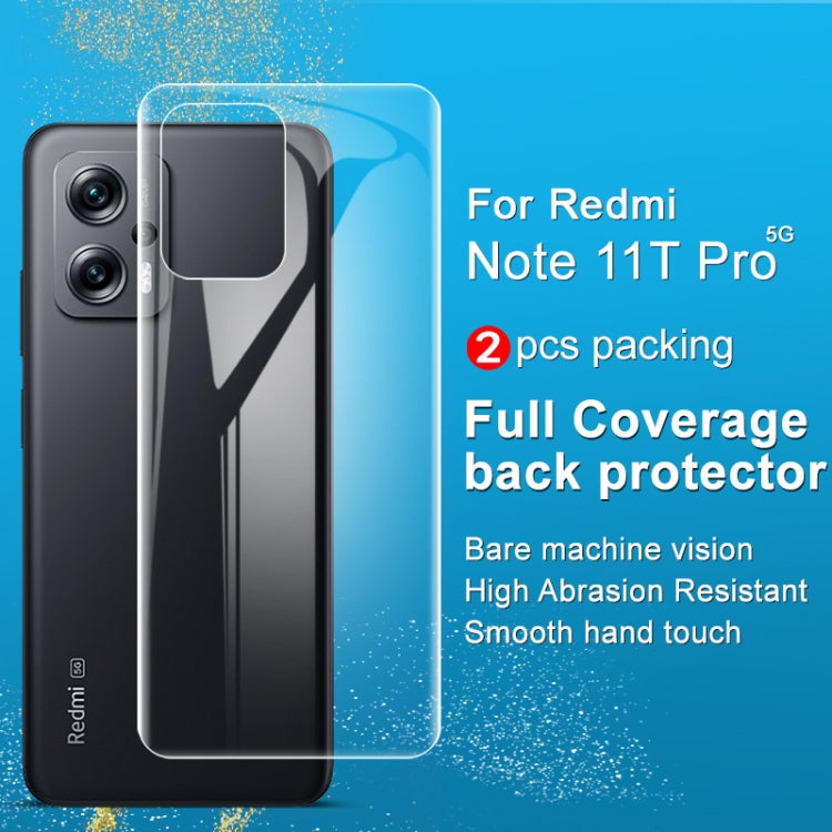 2 PCS imak Curved Full Screen Protector Hydrogel Film Back Protector For Xiaomi Redmi Note 11T Pro 5G/Redmi Note 11T Pro+ 5G -  by imak | Online Shopping UK | buy2fix