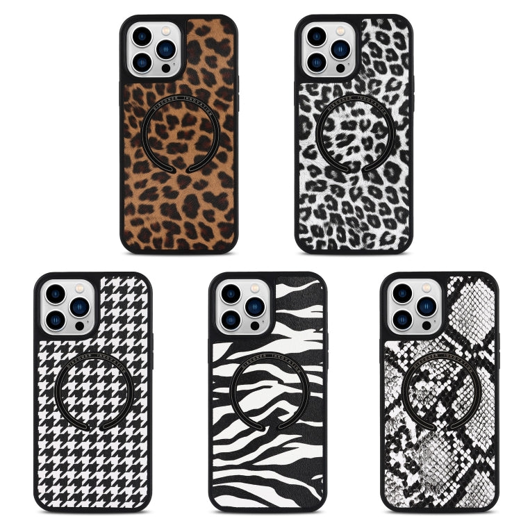 For iPhone 14 Pro Leather Texture MagSafe Magnetic Phone Case(Python Pattern) - iPhone 14 Pro Cases by buy2fix | Online Shopping UK | buy2fix