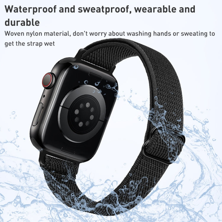 Small Waist Nylon Watch Band For Apple Watch Ultra 49mm&Watch Ultra 2 49mm / Series 9&8&7 45mm / SE 3&SE 2&6&SE&5&4 44mm / 3&2&1 42mm(Dark Navy Blue) - Watch Bands by buy2fix | Online Shopping UK | buy2fix