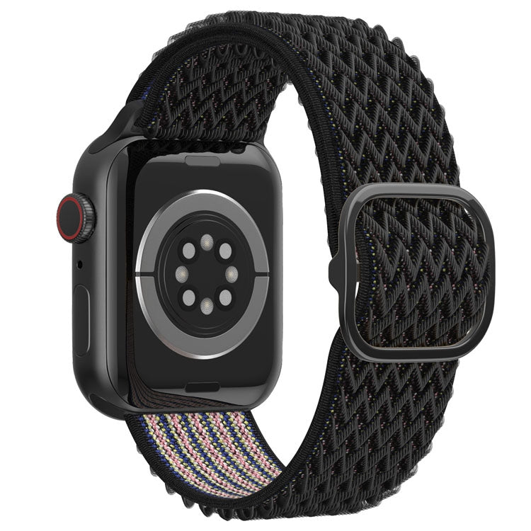 Wave Nylon Watch Band For Apple Watch Ultra 49mm&Watch Ultra 2 49mm / Series 9&8&7 45mm / SE 3&SE 2&6&SE&5&4 44mm / 3&2&1 42mm(Obsidian Black) - Watch Bands by buy2fix | Online Shopping UK | buy2fix