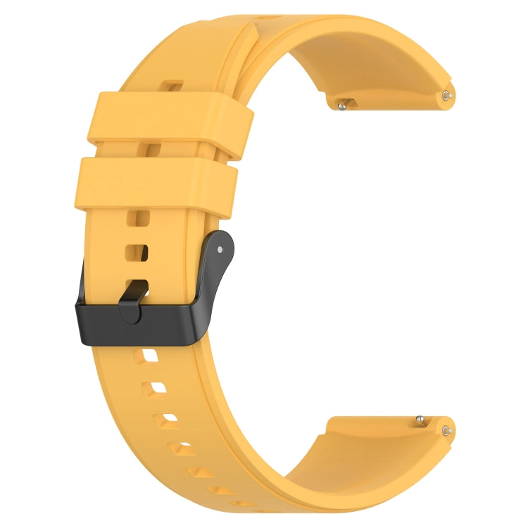 For Samsung Galaxy Watch 5 40mm 20mm Black Buckle Step Silicone Watch Band(Yellow) - Watch Bands by buy2fix | Online Shopping UK | buy2fix