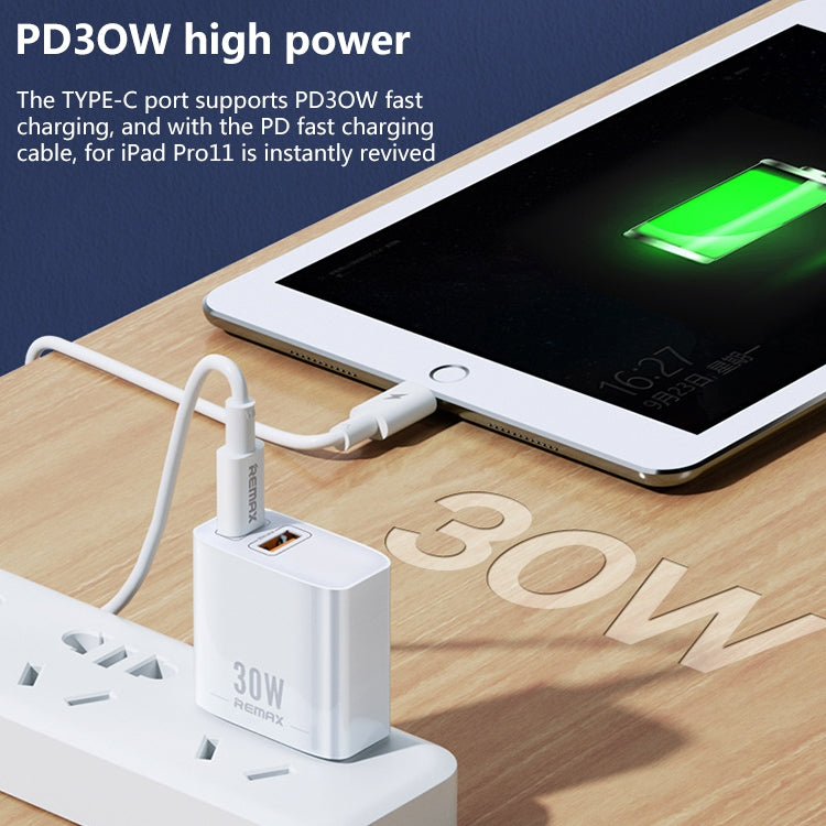 REMAX RP-U82 30W USB+USB-C/Type-C Dual Interface Fast Charger, Specification:US Plug(White) - USB Charger by REMAX | Online Shopping UK | buy2fix