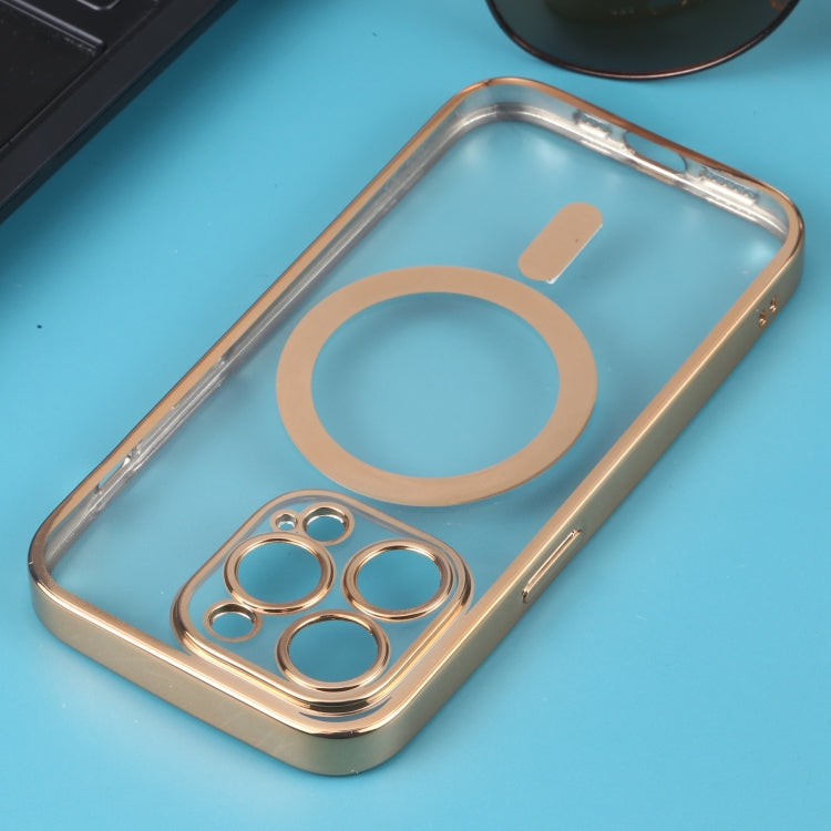 For iPhone 14 Pro MagSafe Electroplating Straight TPU Phone Case(Gold) - iPhone 14 Pro Cases by buy2fix | Online Shopping UK | buy2fix