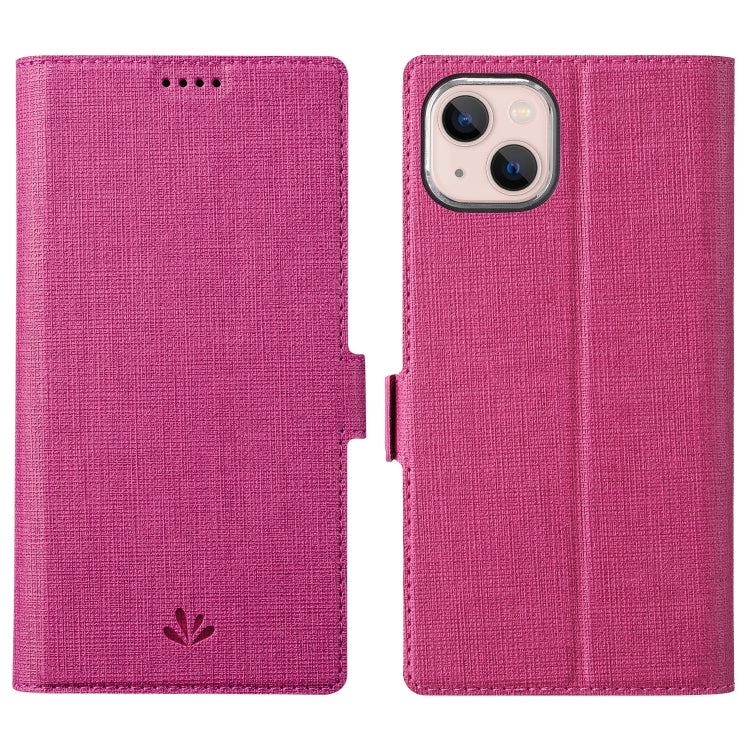 For iPhone 13 ViLi K Series Dual-side Buckle Magsafe Leather Phone Case(Rose Red) - iPhone 13 Cases by ViLi | Online Shopping UK | buy2fix