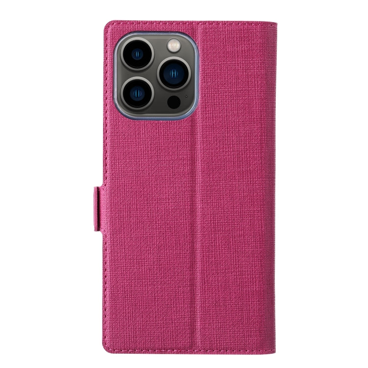 For iPhone 13 Pro ViLi K Series Dual-side Buckle Magsafe Leather Phone Case (Rose Red) - iPhone 13 Pro Cases by ViLi | Online Shopping UK | buy2fix