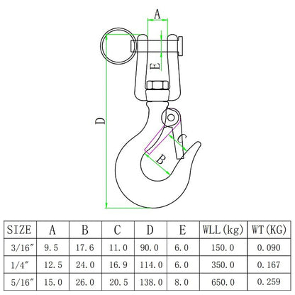 350kg Load Bearing 304 Stainless Steel Rotatable Fork Hoist Chain Lifting Cargo Hook - Marine Accessories & Parts by buy2fix | Online Shopping UK | buy2fix