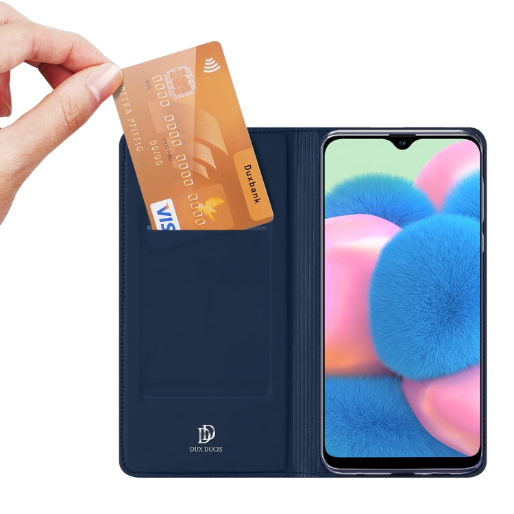 For Samsung Galaxy A50/A50s/A30s DUX DUCIS Skin Pro Series Leather Phone Case(Blue) - Galaxy Phone Cases by DUX DUCIS | Online Shopping UK | buy2fix