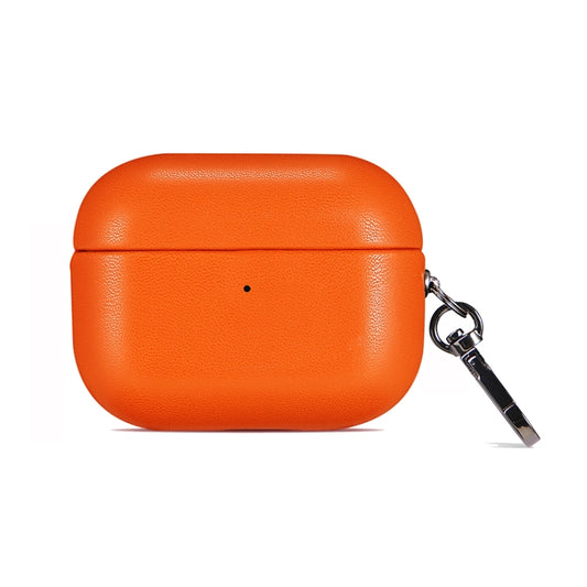 For Apple AirPods Pro PU Leather Wireless Bluetooth Earphone Protective Case(Orange) - For AirPods Pro by buy2fix | Online Shopping UK | buy2fix