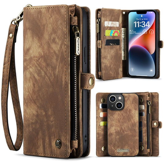 For iPhone 14 CaseMe 008 Detachable Multifunctional Leather Phone Case(Brown) - iPhone 14 Cases by CaseMe | Online Shopping UK | buy2fix