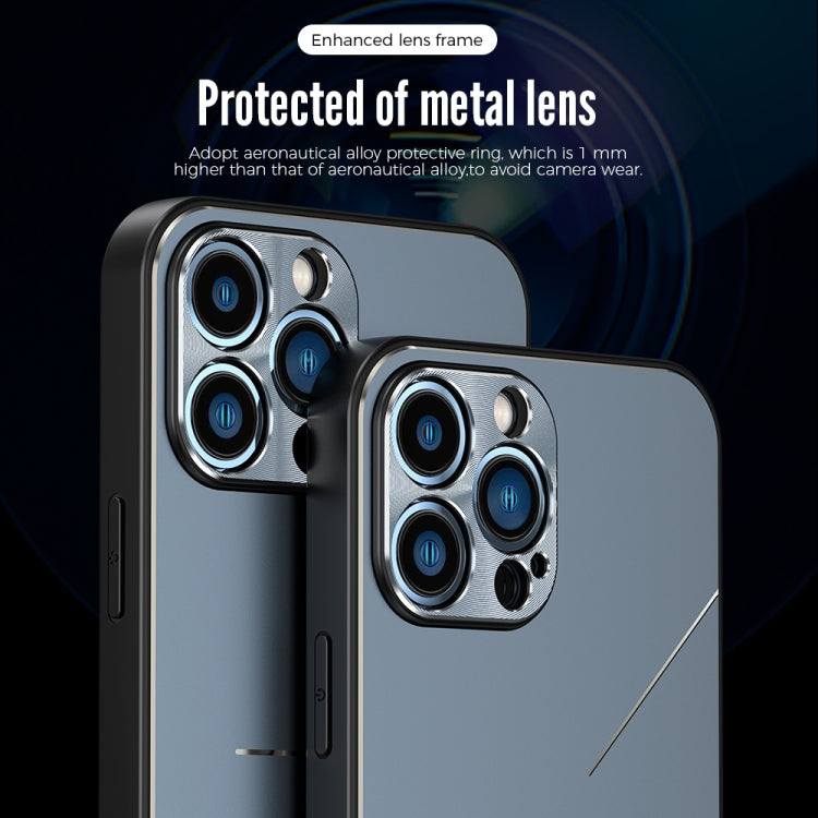 For iPhone 14 Pro Max R-JUST RJ52 3-Line Style Metal TPU Shockproof Phone Case(Silver) - iPhone 14 Pro Max Cases by R-JUST | Online Shopping UK | buy2fix