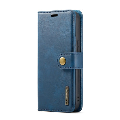 For iPhone 14 DG.MING Crazy Horse Texture Detachable Magnetic Leather Case(Blue) - iPhone 14 Cases by DG.MING | Online Shopping UK | buy2fix