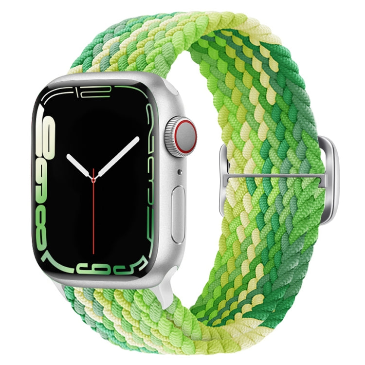 Buckle Nylon Braided Watch Band For Apple Watch Series 8&7 41mm / SE 2&6&SE&5&4 40mm / 3&2&1 38mm(Lime Green) - Watch Bands by buy2fix | Online Shopping UK | buy2fix