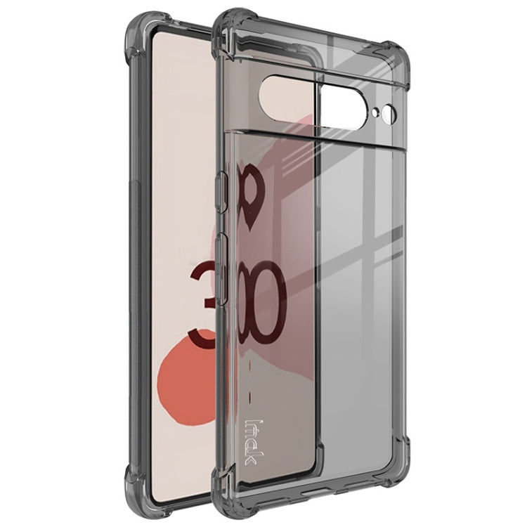 For Google Pixel 7 imak Shockproof Airbag TPU Phone Case(Transparent Black) - Google Cases by imak | Online Shopping UK | buy2fix