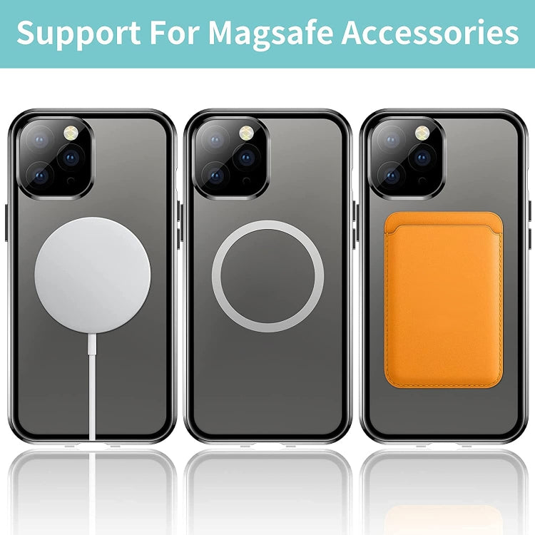 For iPhone 12 Pro 360 Full Body Magnetic Frosted Magsafe Phone Case(Black) - iPhone 12 / 12 Pro Cases by buy2fix | Online Shopping UK | buy2fix