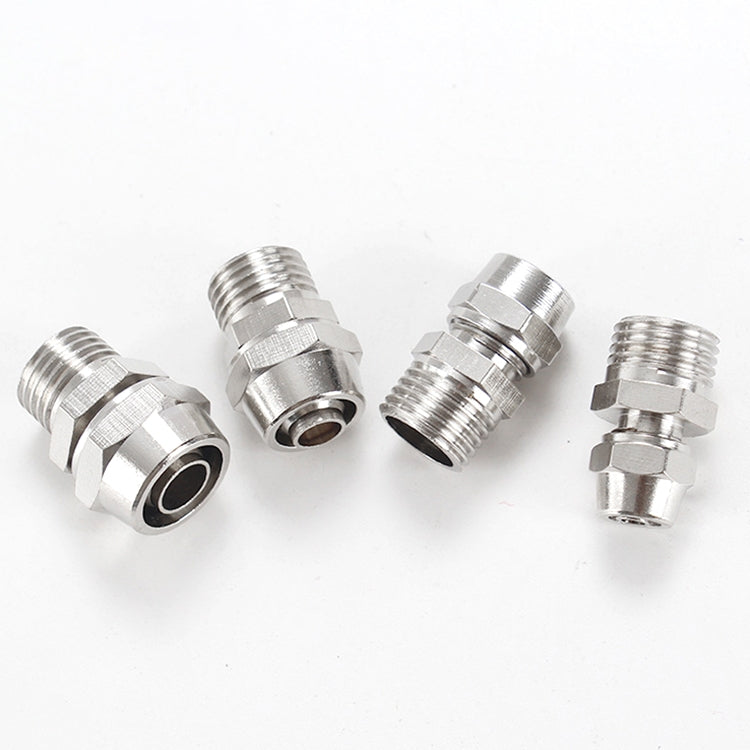 PC12-02 LAIZE 2pcs Nickel Plated Copper Pneumatic Quick Fitting Connector - Interface Series by LAIZE | Online Shopping UK | buy2fix