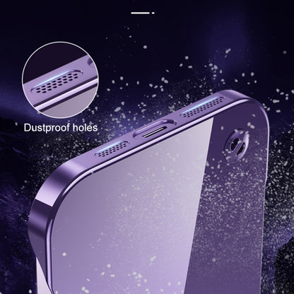 For iPhone 12 Electroplating Frameless Clear PC Phone Case(Purple) - iPhone 12 / 12 Pro Cases by buy2fix | Online Shopping UK | buy2fix