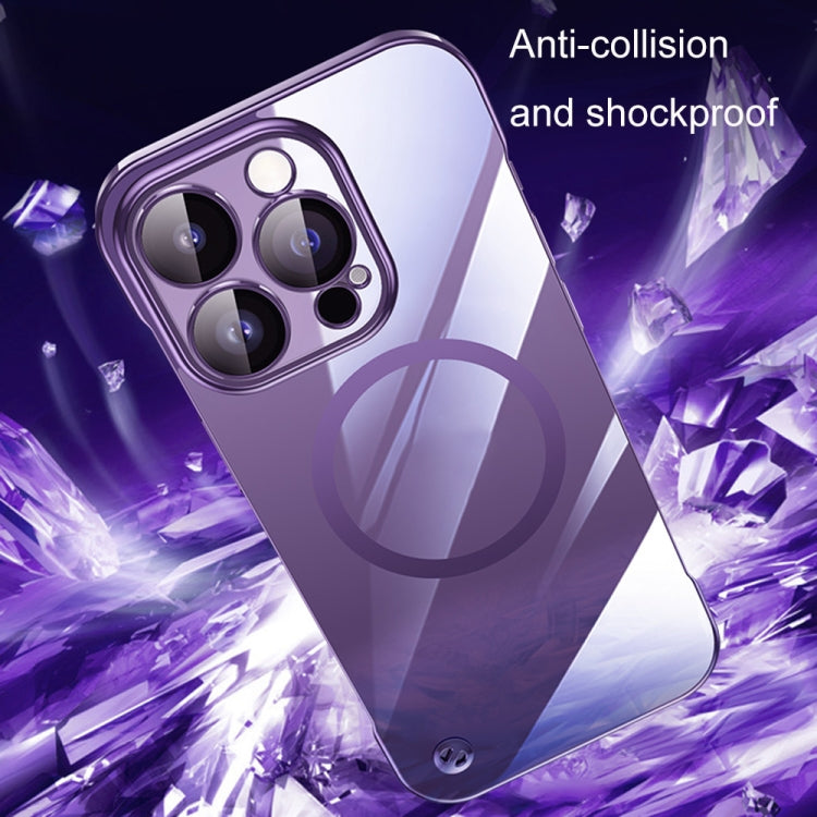 For iPhone 14 Plus Electroplating Frameless Magsafe Magnetic PC Phone Case(Deep Purple) - iPhone 14 Plus Cases by buy2fix | Online Shopping UK | buy2fix