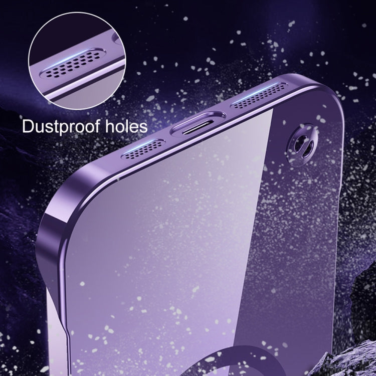 For iPhone 14 Pro Electroplating Frameless Magsafe Magnetic PC Phone Case(Deep Purple) - iPhone 14 Pro Cases by buy2fix | Online Shopping UK | buy2fix