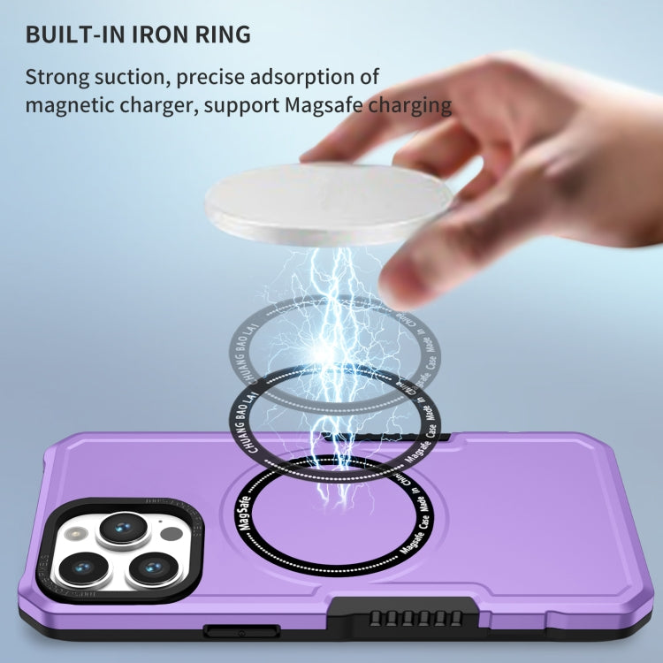 For iPhone 12 Pro MagSafe Shockproof Armor Phone Case(Purple) - iPhone 12 / 12 Pro Cases by buy2fix | Online Shopping UK | buy2fix