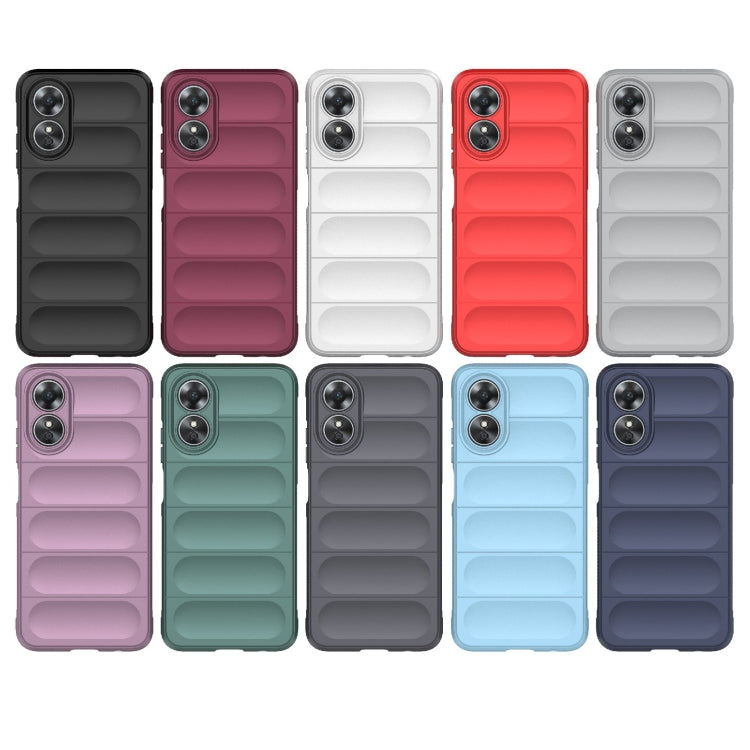 For OPPO A17 4G Global Magic Shield TPU + Flannel Phone Case(White) - OPPO Cases by buy2fix | Online Shopping UK | buy2fix