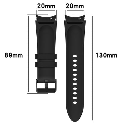 For Samsung Galaxy Watch5 44mm / 40mm Silicone Leather Black Buckle Watch Band, Size:L(Yellow) - Watch Bands by buy2fix | Online Shopping UK | buy2fix